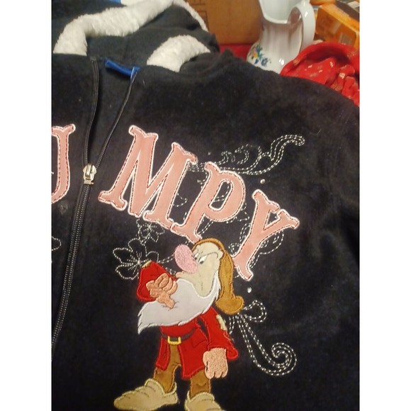 Disney Womens Size- 2X Grumpy Fleece Full Zip Hooded Long Sleeve Sweater - Picture 4 of 4